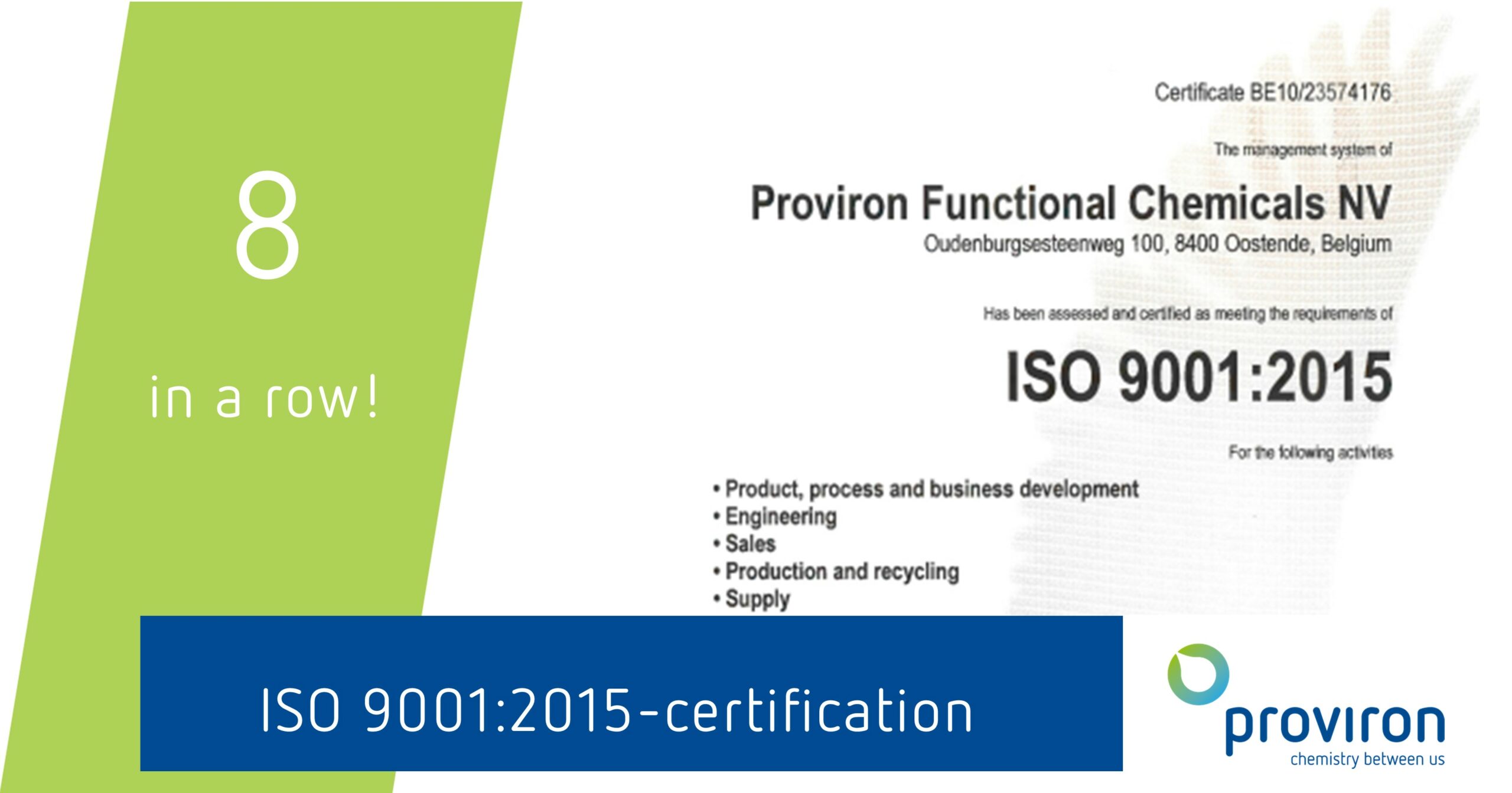 Proviron Renews Its Iso 9001 Certificate Proviron