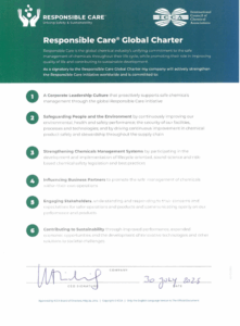 proviron signed the Responsible Care Global Charter